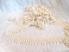 Vintage 6.8+ Yards Off White Dangle Flat Ball Lace Trim 1.5 Inch Wide