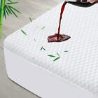 Waterproof Cooling Bamboo Mattress Protector 3D Air Soft Bed Pad Cover King Size