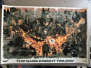 The Dark Knight Purging Fire Variant Gabz Art Print Poster X/150 Metallic 24x36