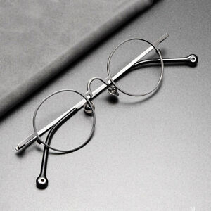 Retro Round Eyeglasses Frame Classical Titanium Spectacles Men Women Clear Lens