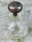 vtg cut glass perfume bottle w stamped 1000 sterling silver stopper