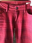 Skinny Jeans Red Plaid Size 7