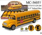 large Yellow School Bus Diecast Model pull back action Light & Sound 8.5 inch