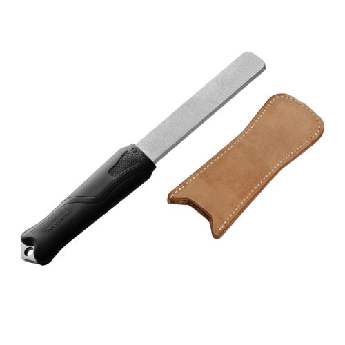 Dual-Grit Diamond Sharpening Stone with Leather Strop, Tool Sharpener for Sharpe