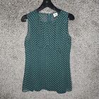 Cabi Top Womens Small Green Polka Dot Flirt Lined Zip Style 3784 Blouse Ladies