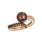 LeVian 14K Rose Gold Brown Pearl G-H SI1 Chocolate Diamond 0.42 cts Ring Size 7
