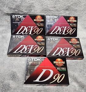 TDK DS-X 90 - D90- Blank Audio CassetteS, Type 1 - High Output/Dubbing - Qty 5