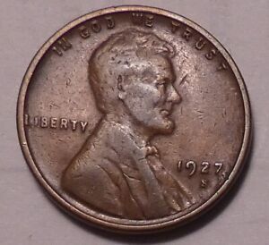 1927 S Lincoln Wheat Cent Penny -  - BETTER GRADE  -  FREE SHIPPING