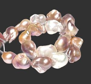 Keshi 5A Giant Baroque 17 - 26mm Natural Multicolor Cultured Pearl 16