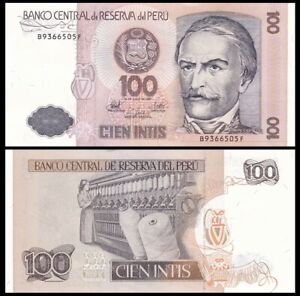 PERU 100 Intis, 1987, P-133, UNC World Currency