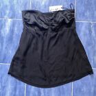 Yaya Aflalo Y2K Vintage Sheer Silk Black Strapless Babydoll Blouse Cami L NWT