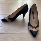 Vintage Maud Frizon Italy Womens 39.5 Leather Heels Shoes Pumps