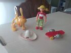 Inspector Gadget Penny and Brain Figures W Skateboard & Hat Tiger Toys 1992 RARE