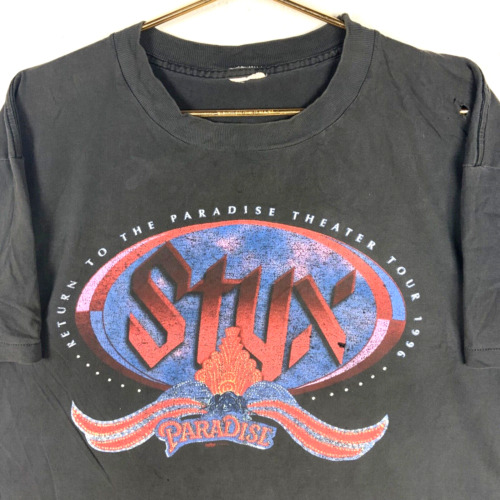 Vintage Styx Paradise Theatre Tour Winterland T-Shirt Size XL 90s 1996 Band Tee