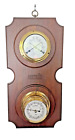 BARIGO Mcm Humidity Thermometer Hygrometer Dual Brass Gold Wood Germany