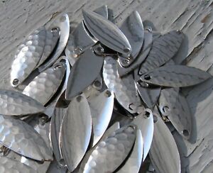 Size 3 Silver Raindrop Willow Leaf Spinner Blades- Lot of 60 E2