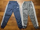 Lot Of 2 Adidas Men's Joggers Polyester Track Pants 3 Stripes Blue/Gray Sz XXL