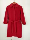 Vintage Aquascutum Cashmere Wool Long Winter Trench Coat 6 Red