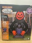 Grim Reaper Tombstone Pumpkin Fire & Ice LED Halloween Gemmy Airblown Inflatable