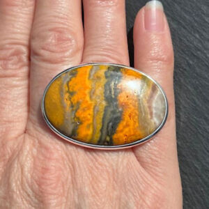 Bumble Bee Jasper 925 Sterling Silver Ring Handmade Mother's Day Jewelry MP-672