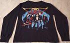 Aerosmith Rocks Tour Rock Band Concert Graphic Black Long Sleeve T-Shirt Size M