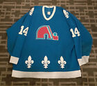 New ListingQUEBEC NORDIQUES GAME WORN USED BLUE JERSEY #14 DUCHESNE PHOTO MATCHED