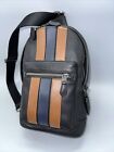 COACH West Pack Varsity Stripe Leather Crossbody Sling Backpack 3180