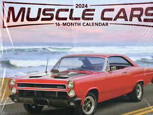 MUSCLE CARS 2023-2024 16 Month Wall Calendar - Brand New!/Factory Sealed!