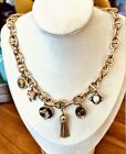 Equestrian Charm & Locket Necklace With Toggle, Ann Taylor, Gold & Silver