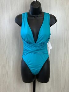Trina Turk Getaway Solids Wrap Front One-Piece Swimsuit, Women's Size 6, NEW