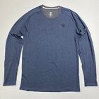 Rabbit Running Pullover Baselayer Shirt Mens M Blue Heathered Long Sleeve USA