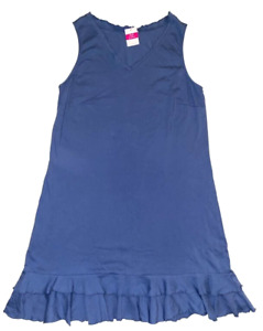 FRESH PRODUCE 1X Deep Dive BLUE SUNRISE Slub Cotton Flounce V Neck Dress $68 NWT