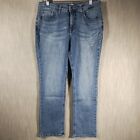 Riders By Lee Jeans Women's 8p Blue Denim Mid-Rise 5-Pockets Straight Leg Cotton