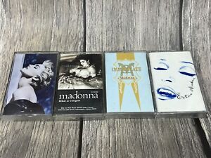 Madonna Cassette Tape Lot Of 4, True Blue, Erotica, Like A Virgin, Immaculate