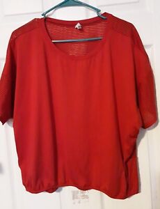 Champion Womens Red Short Sleeve Activewear Blouse L