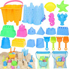 Beach Toys for Toddlers, Sand Castle Toys with 2 Sand Bucket, 2 Mesh Bag, 4 Sand