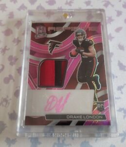 New Listing2022 Panini Spectra Drake London RPA Pink Prizm /25 Rookie Patch Autograph SSP