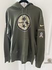 Pittsburgh Steelers Nike Salute to Service Hoodie Army Green Sweatshirt Medium