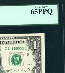 (( 6 OF A KIND )) $1 1988 (( 24555555 )) Fancy Serial # ((PCGS - 65 PPQ))