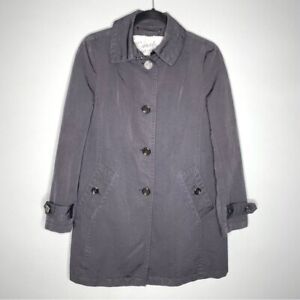 Coach Trench Coat Button Down Mid Length Fully Lined In Black Size S