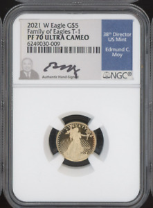 2021 W Gold Eagle G$5 NGC .9999 Gold PF 70 T-1 Ultra Cameo Proof NGC