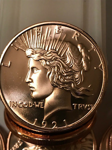 Peace Dollar design pure copper coins 60 X 1 ounce each (3.75 lbs) -REEDERSONG