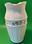 Belleek Shannon Vase Shamrock Cream Green Ireland St Patrick Day Vase Spring