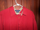 Tommy Hilfiger Men's Long Sleeve  Stretch Shirt Red Mens XL
