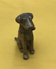 Brass Miniature Sitting Dog Vintage Figurine