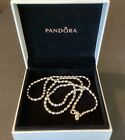 Authentic Pandora Rice Bead Necklace 24” With Pandora Box