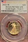 $10 2021 - W GOLD EAGLE TYPE - 1 PCGS PR70 FIRST DAY OF ISSUE LOW POPULATION 211