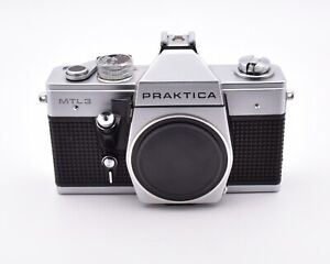 Pentacon Praktica MTL3 Silver 35mm Film Camera with M42 Body Cap READ (#10830)
