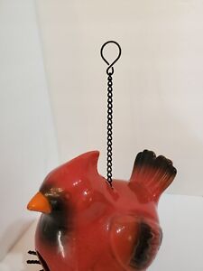 Birdhouse Cardinal Red Ceramic Hanging 8