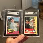 1960 Mickey Mantle Sgc 4.5/1965 Topps Mickey Mantle Sgc 4 Card Lot
